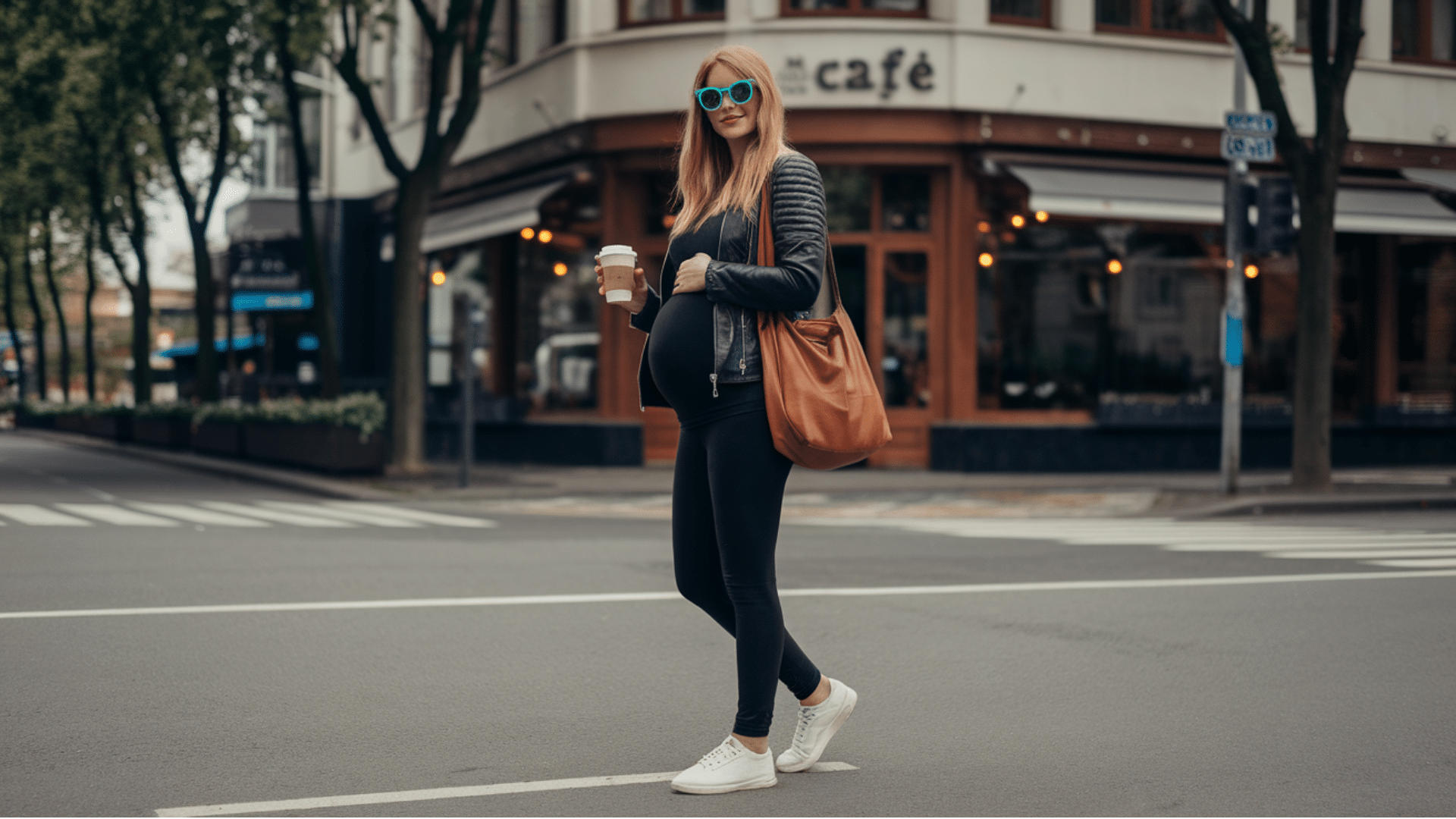 16. Maternity Jeans with a Moto Jacket for an Edge