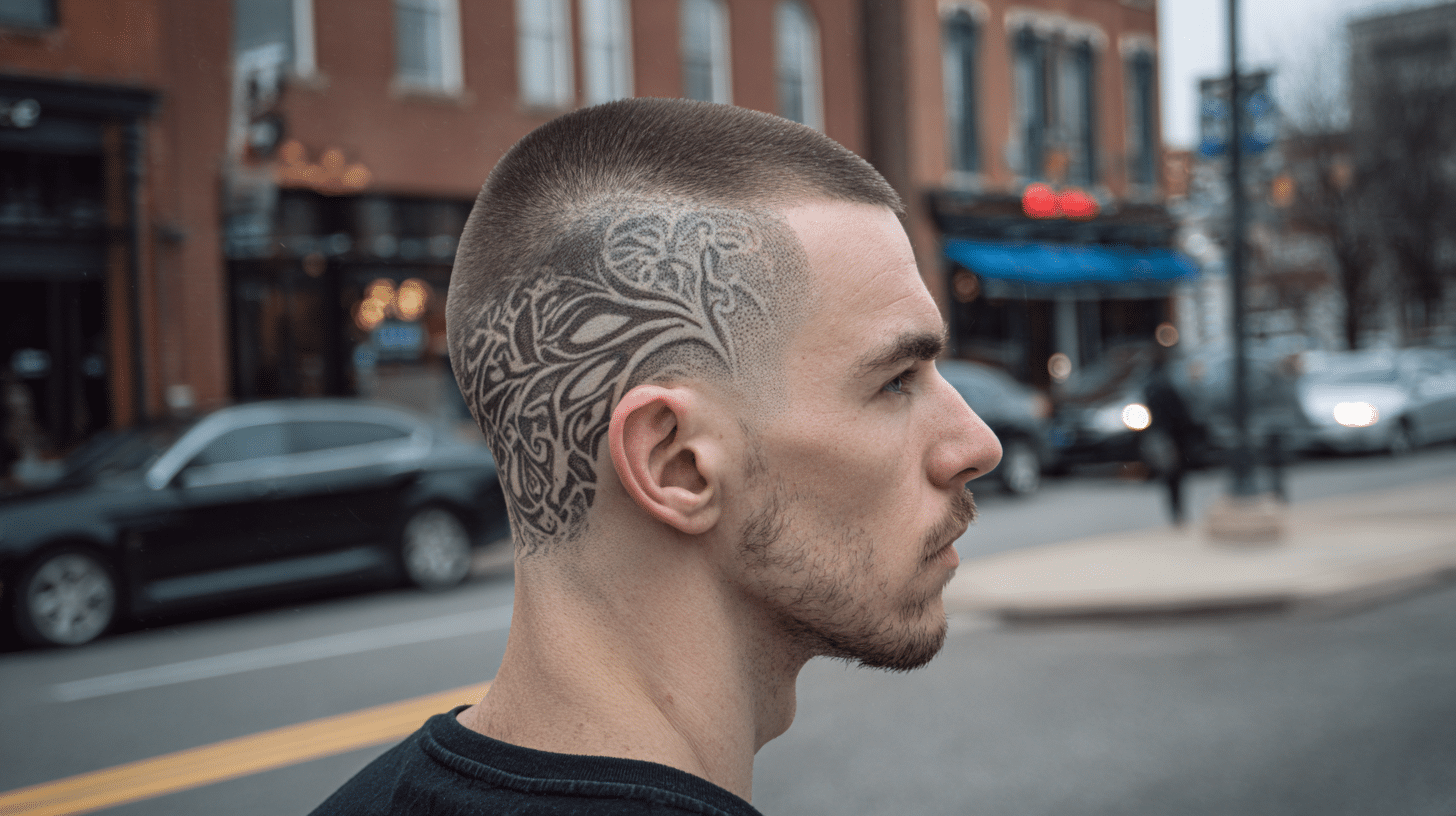 Buzz with Shaved Designs