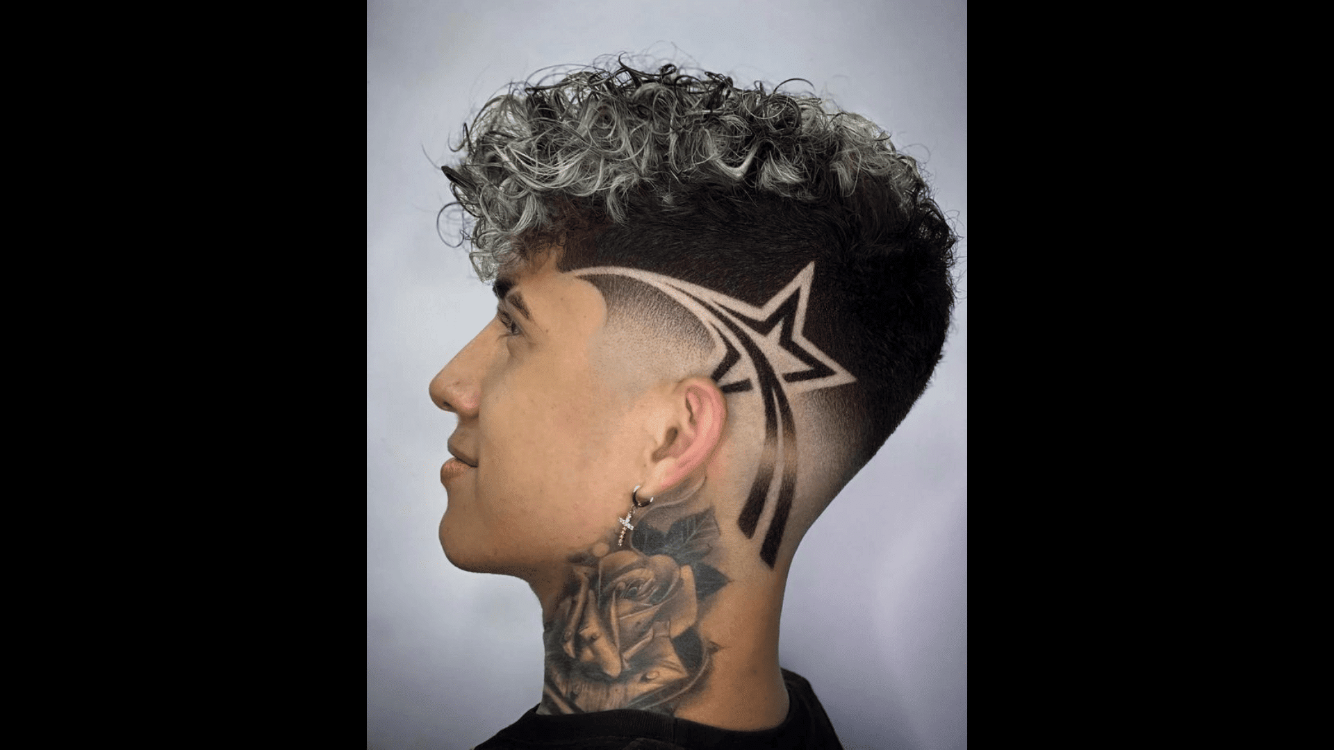 Curly Top Star Fade