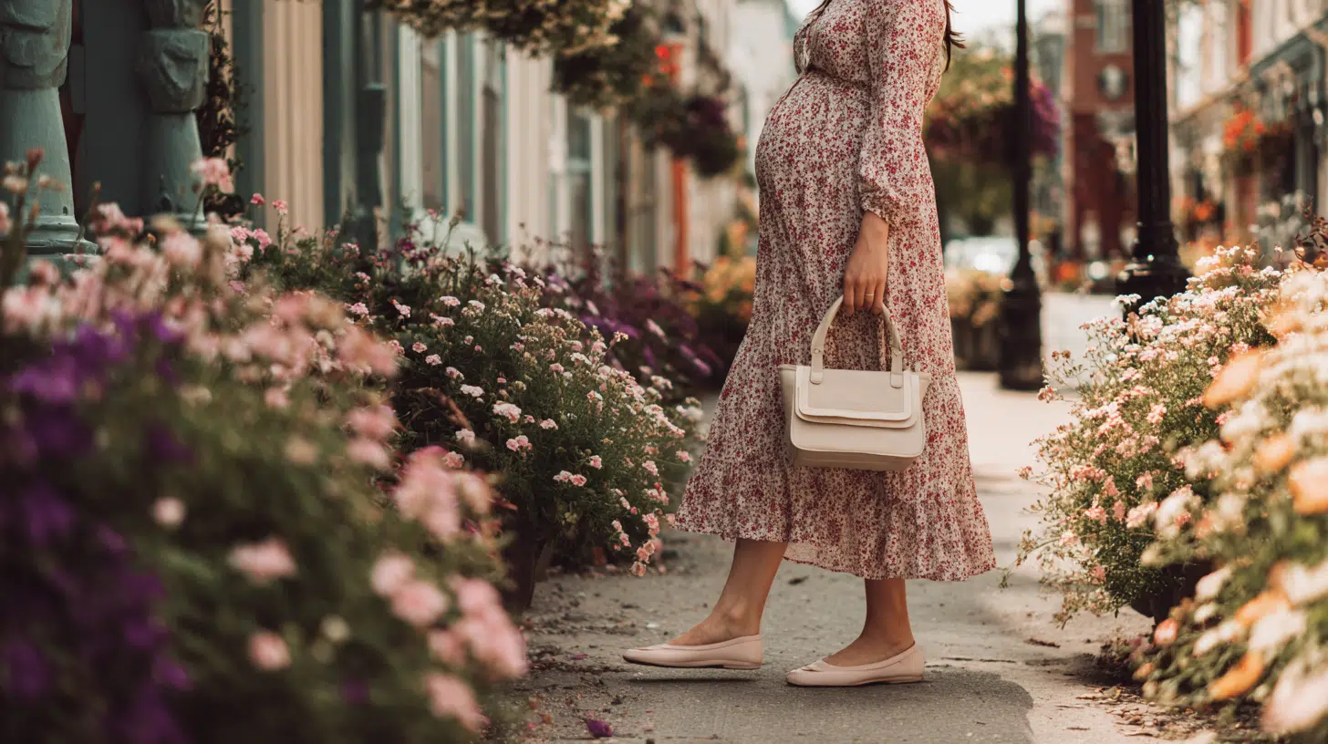 Empire-Waist Dress with Ballet Flats for Casual Days Out