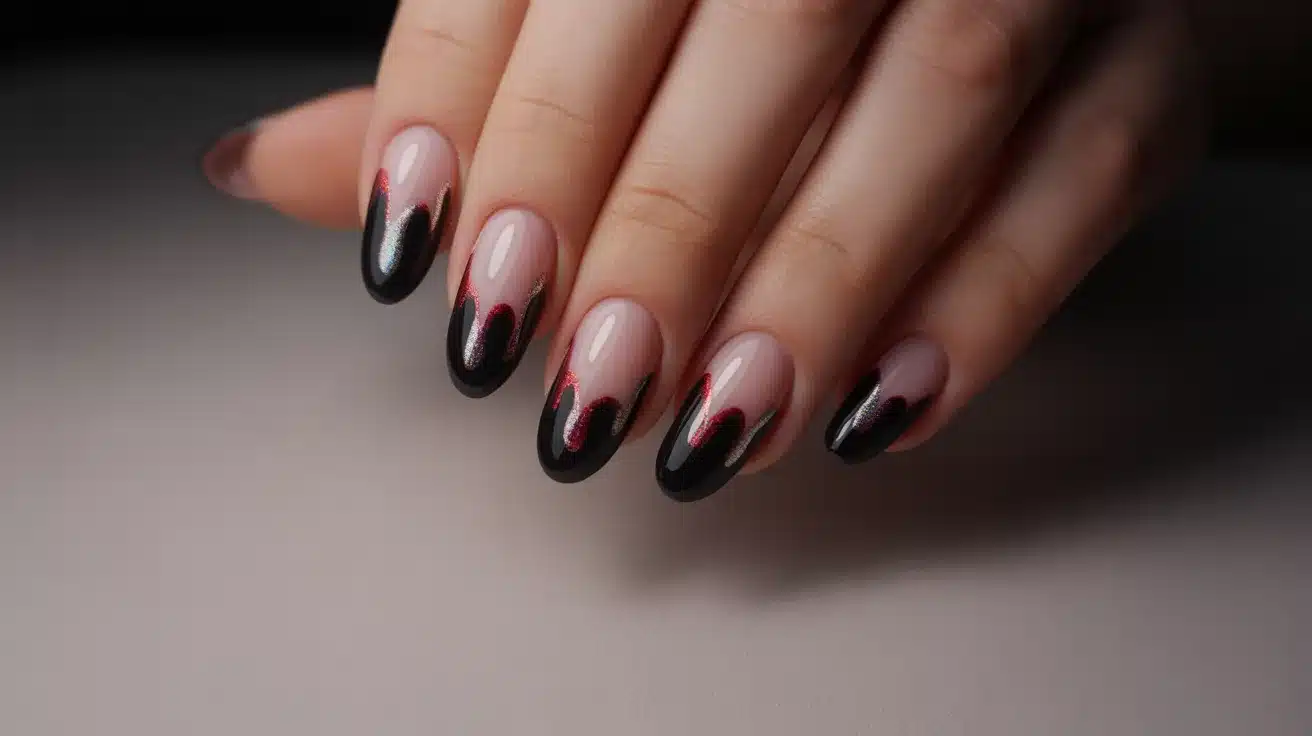 Glossy Tips with Dripping Paint Effect