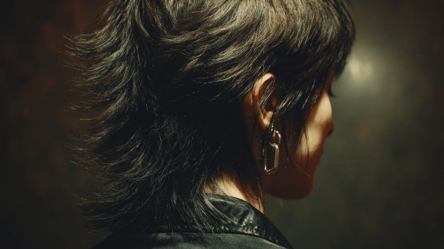 Goth mullet haircut
