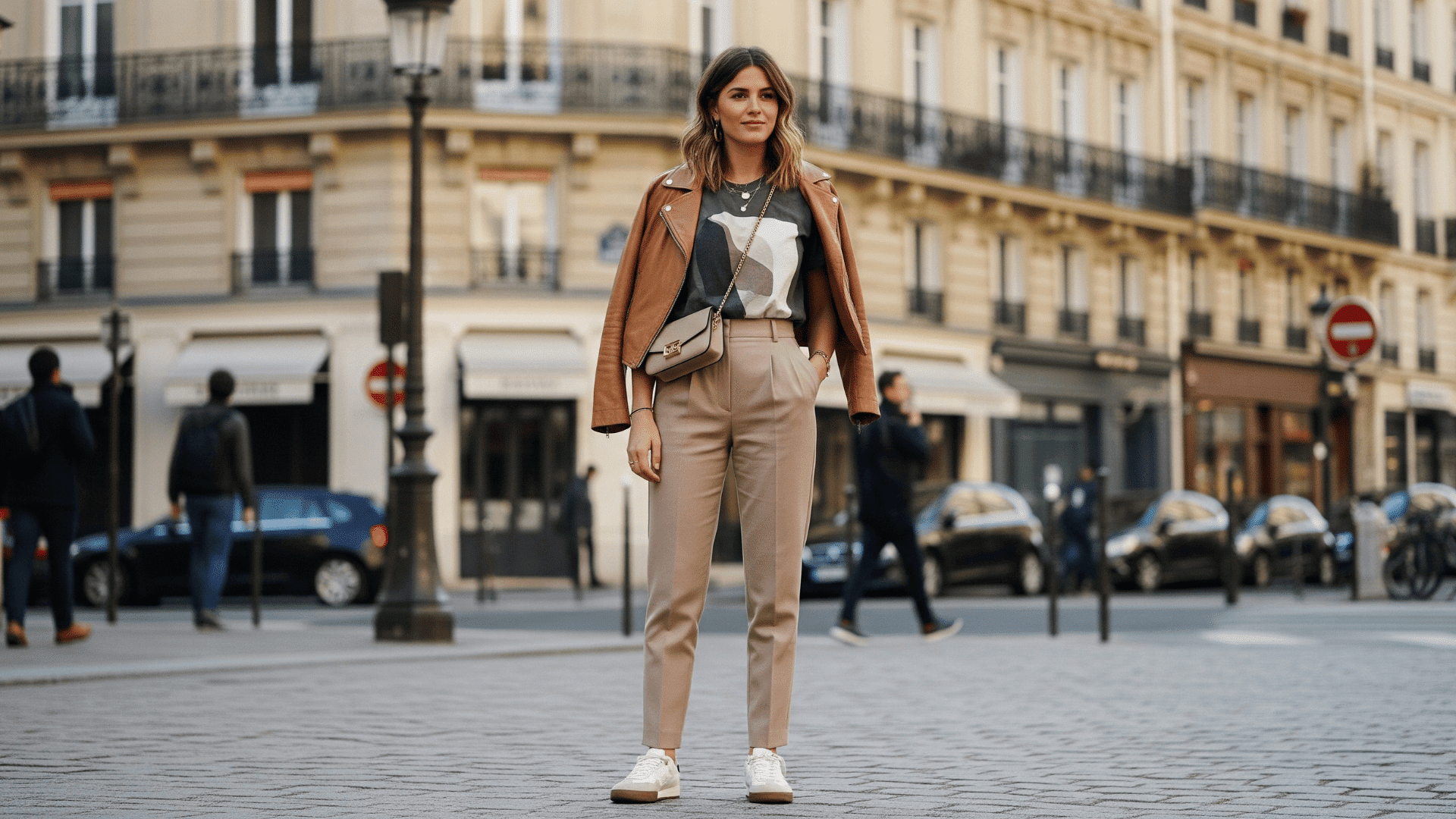 Graphic Tee with Tailored Pants