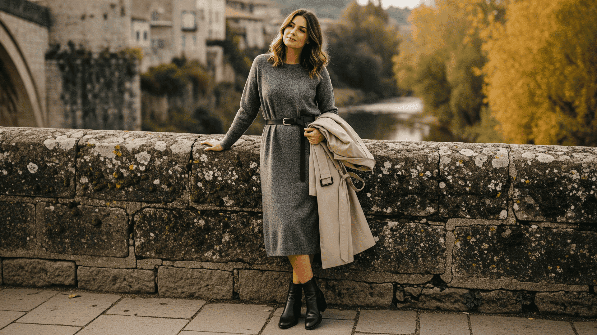 Knit Dress with Belt