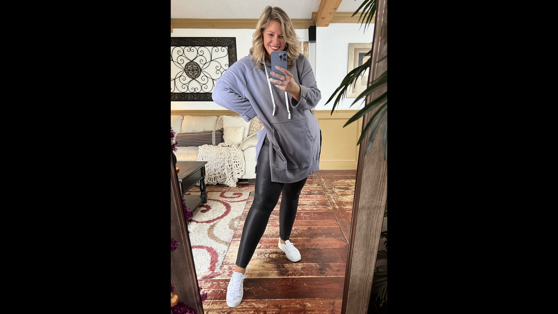 Leggings and an Oversized Hoodie