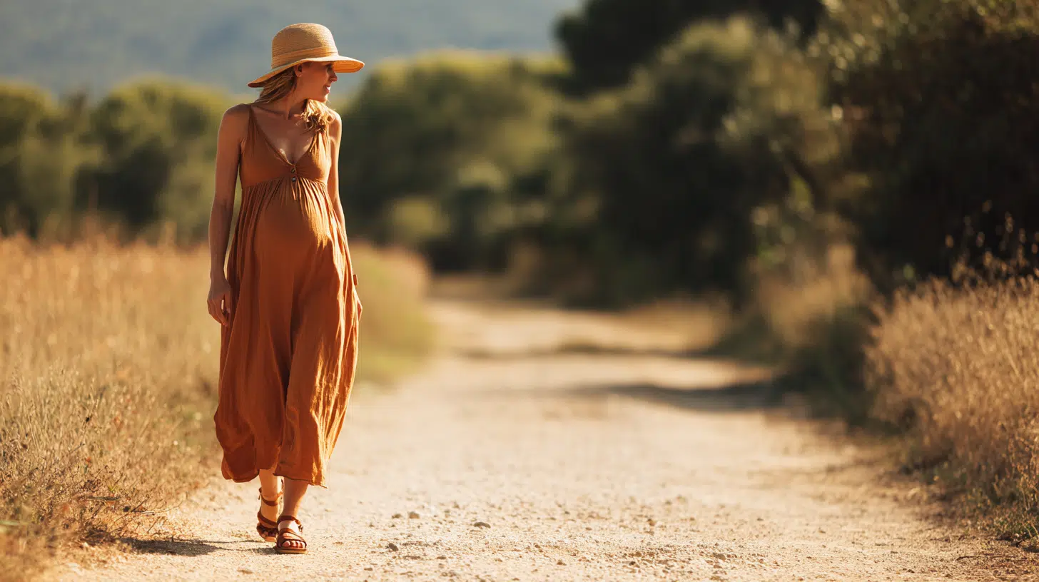 Maxi Dress with Flat Sandals for Warm Days