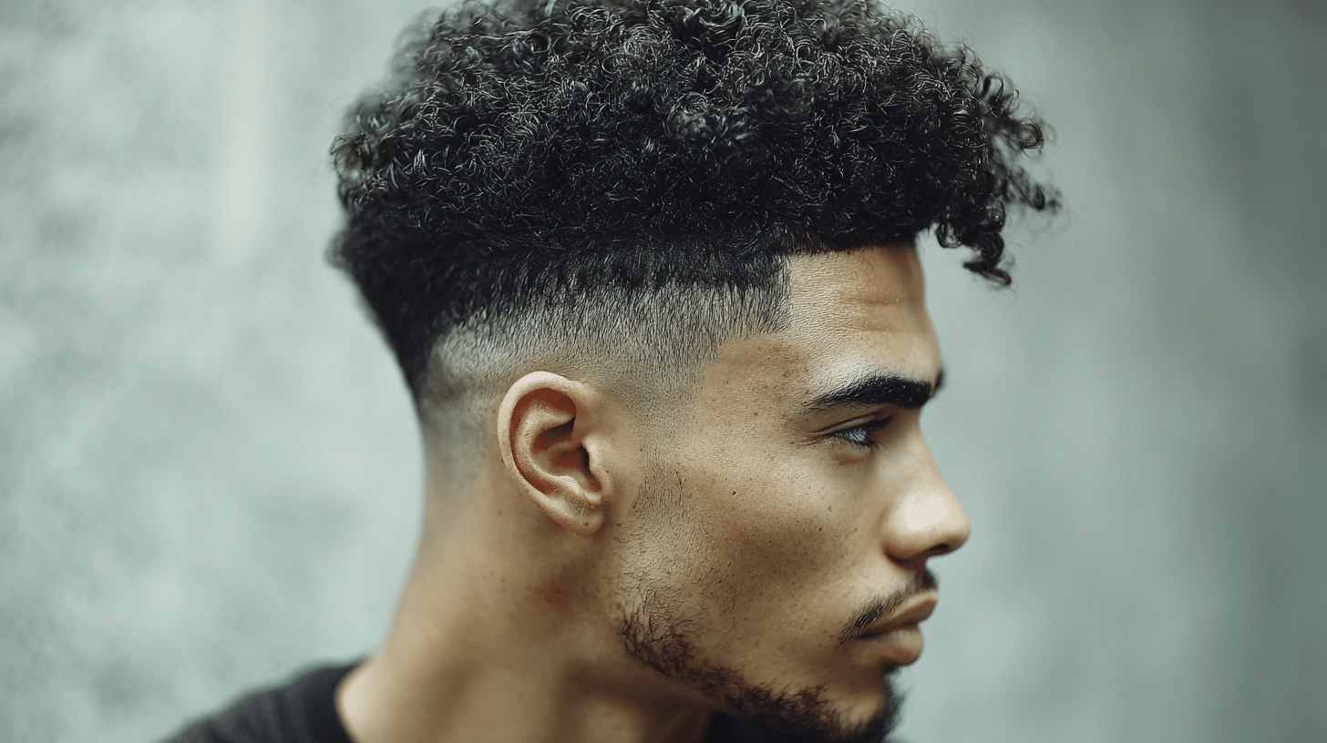 Mid-Taper Fade with Curly Top