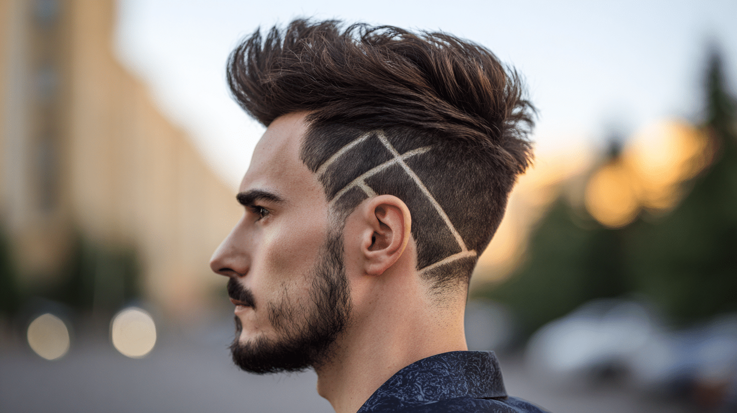 Mid-Taper Fade with Design Lines