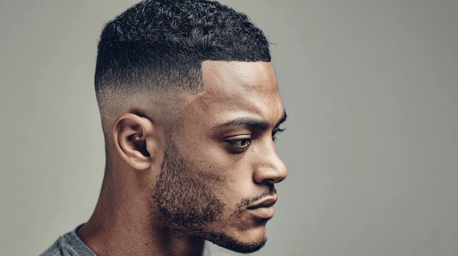Mid-Taper Fade with Hard Part