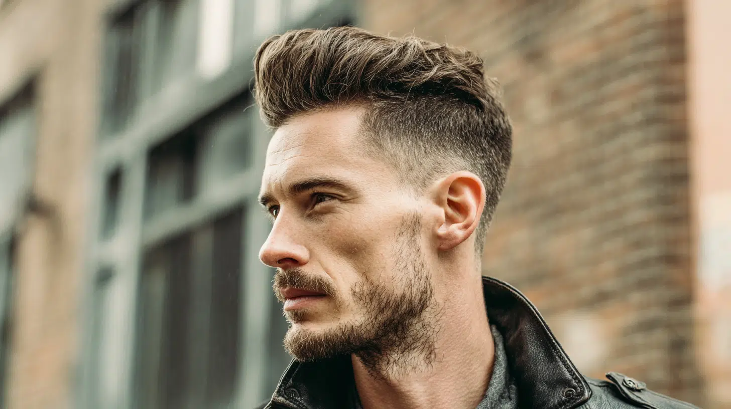Mid-Taper Fade with Pompadour