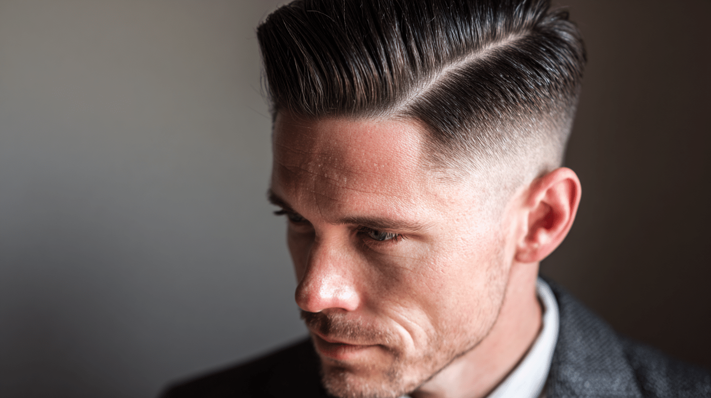Mid-Taper Fade with Side Part