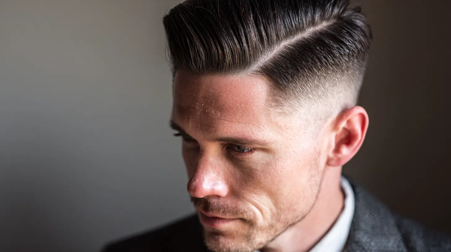 Mid-Taper Fade with Side Part