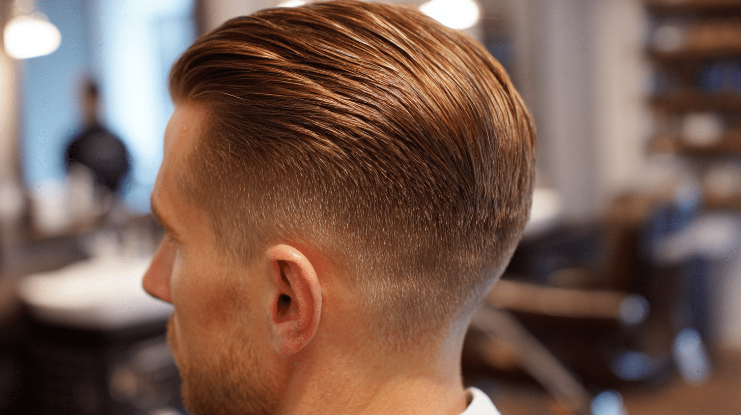 Mid-Taper Fade with Slicked Back Hair