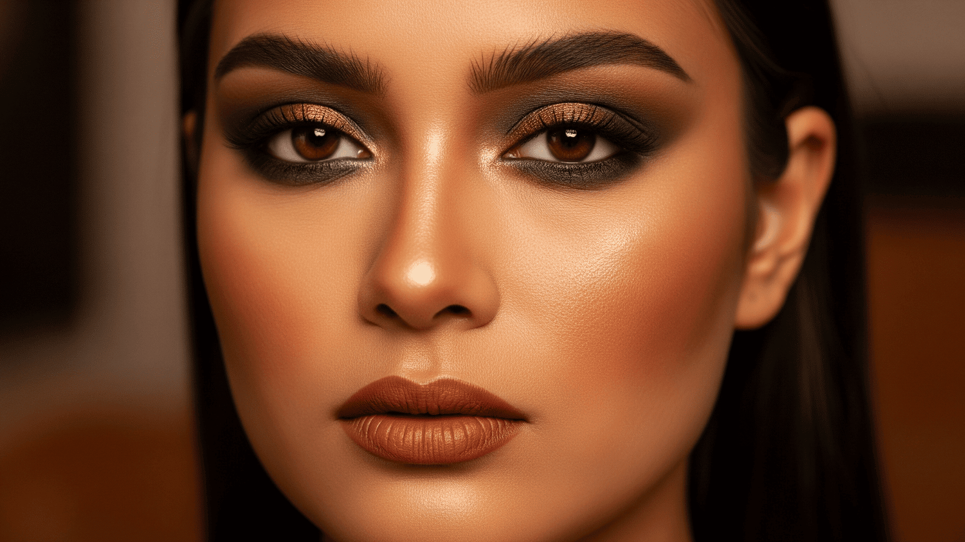 Olive and Copper Smokey Eye