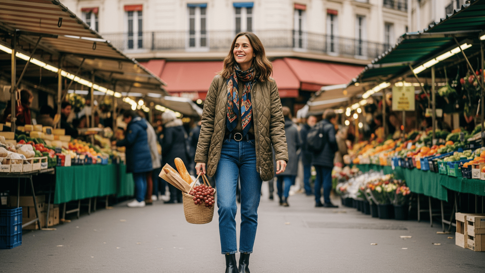 Quilted Jacket with Jeans