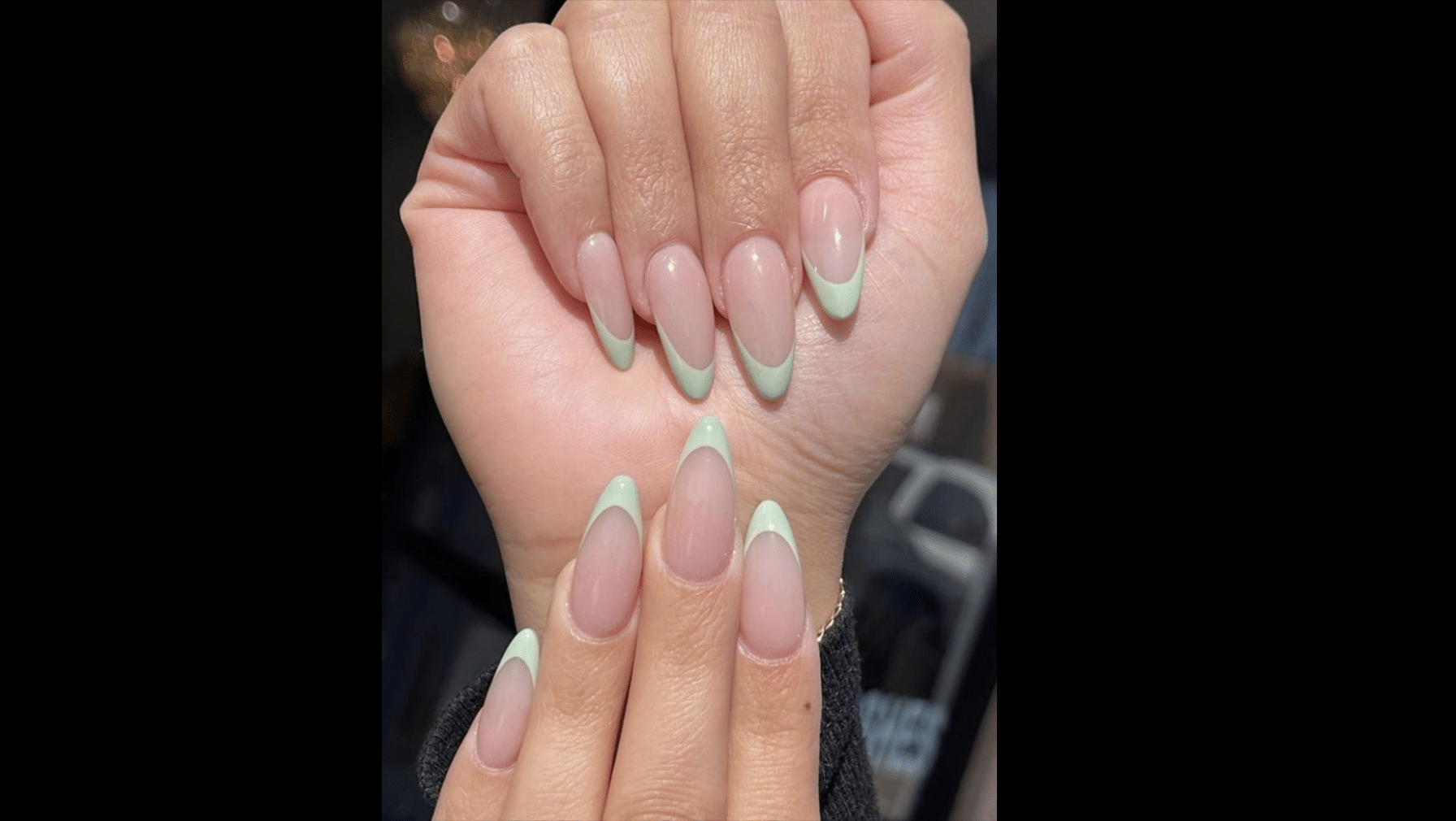 Sage Green French Tips