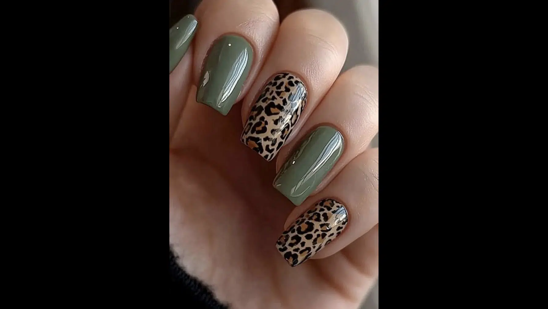 Sage Green with Animal Print Accents