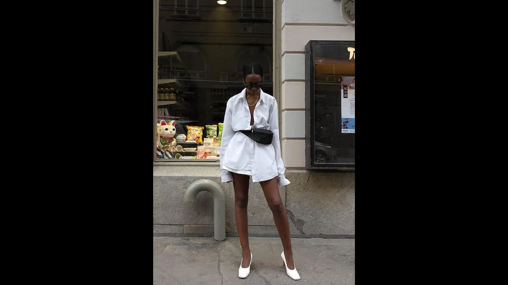 Shirt Dress with a Belt Bag