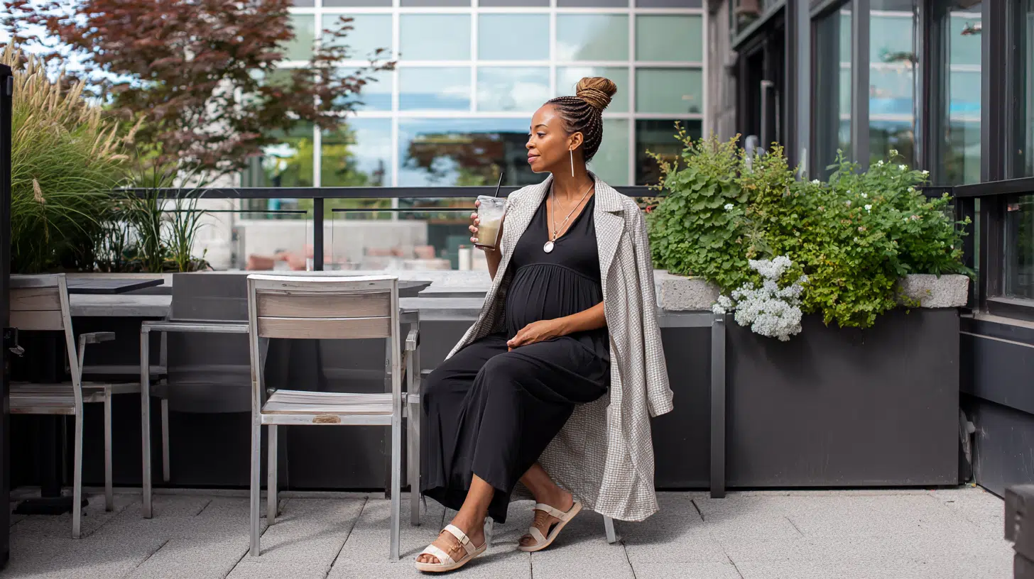 Stretch Jumpsuit with a Lightweight Duster for a Chic One-Piece Option