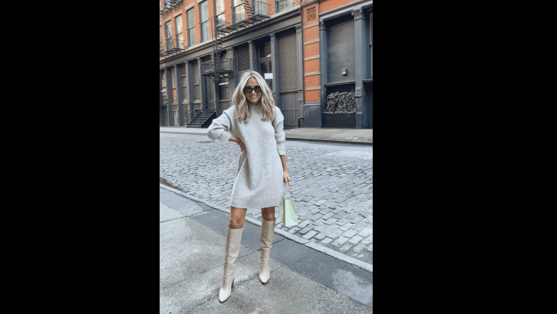 Sweater Dress with Knee-High Boots