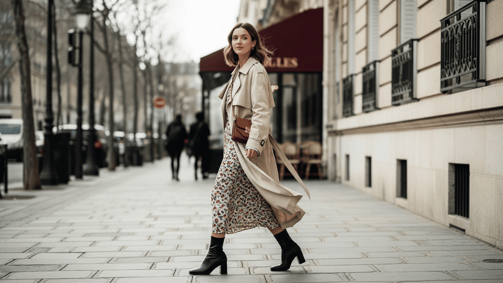 Trench Coat Over Midi Dress