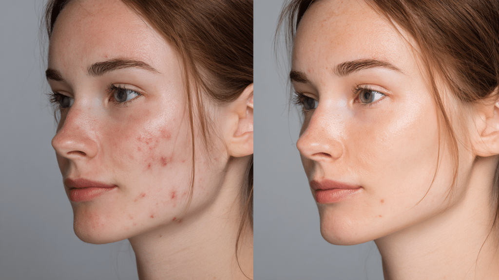 acne scar treatment before and after
