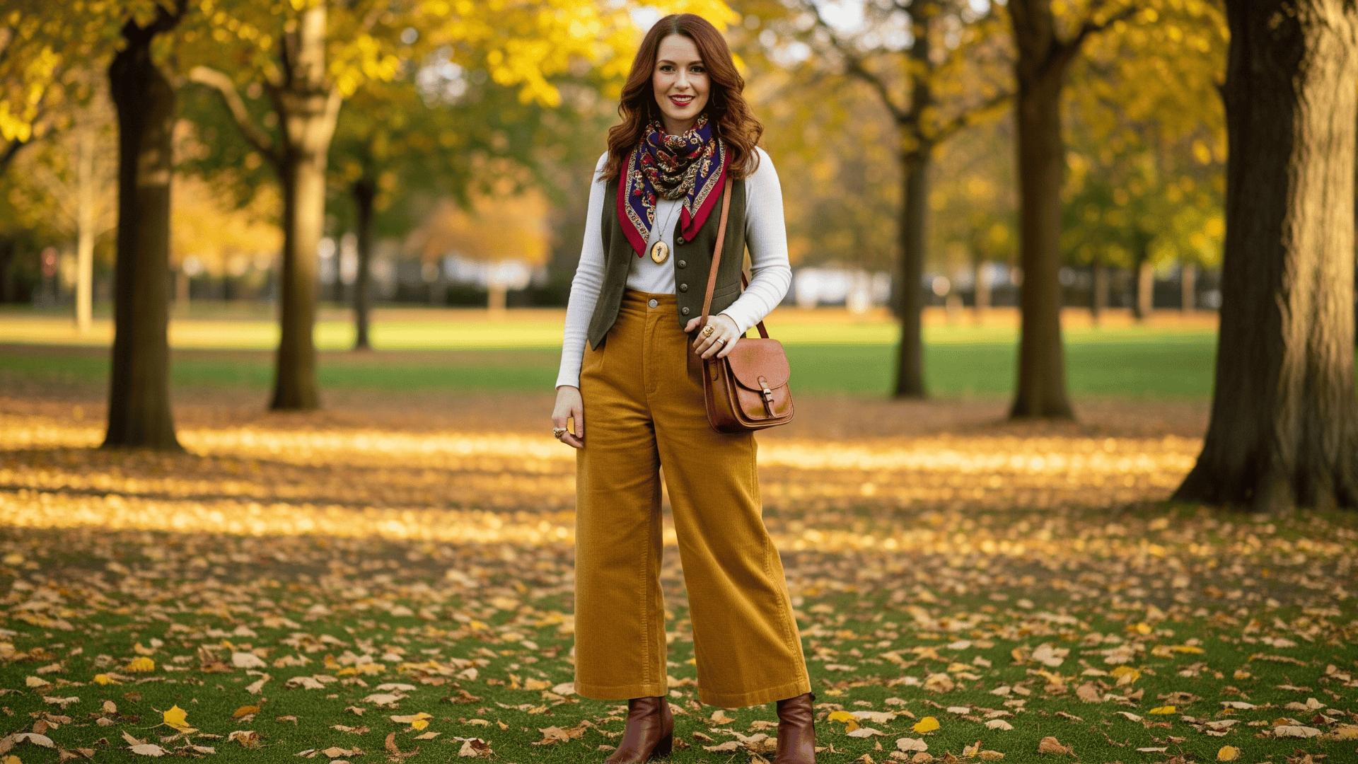 Corduroy Pants with Vest and Shirt