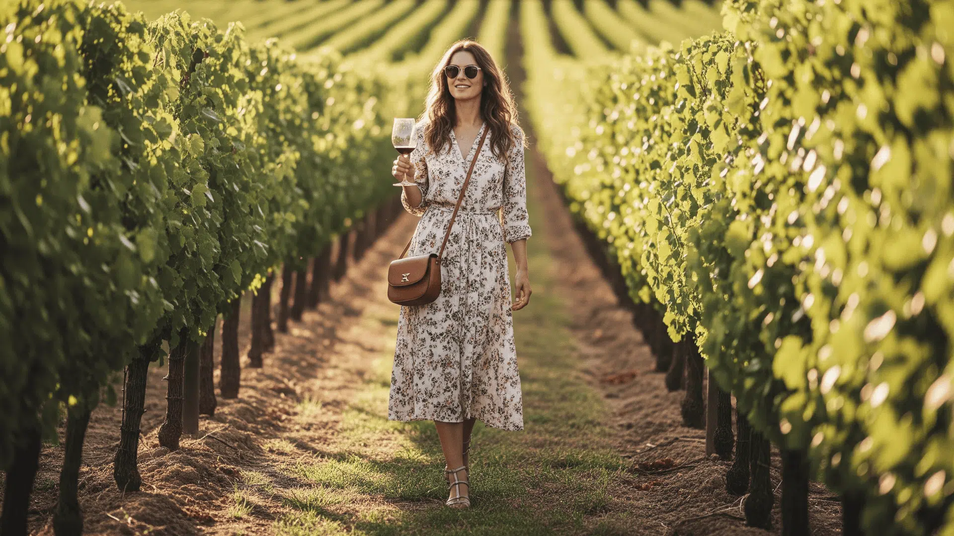 Flowy midi Dress with Sandals