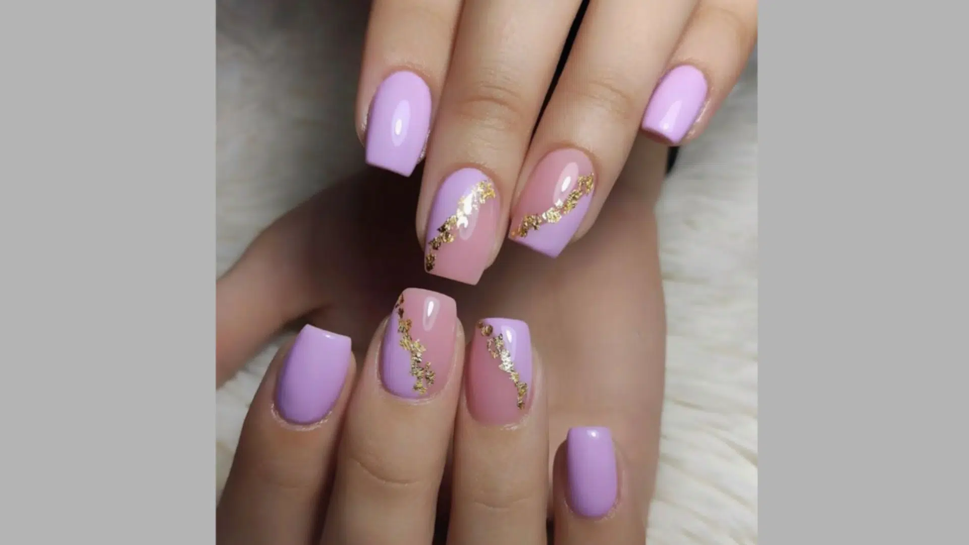 Lavender with Gold Lines