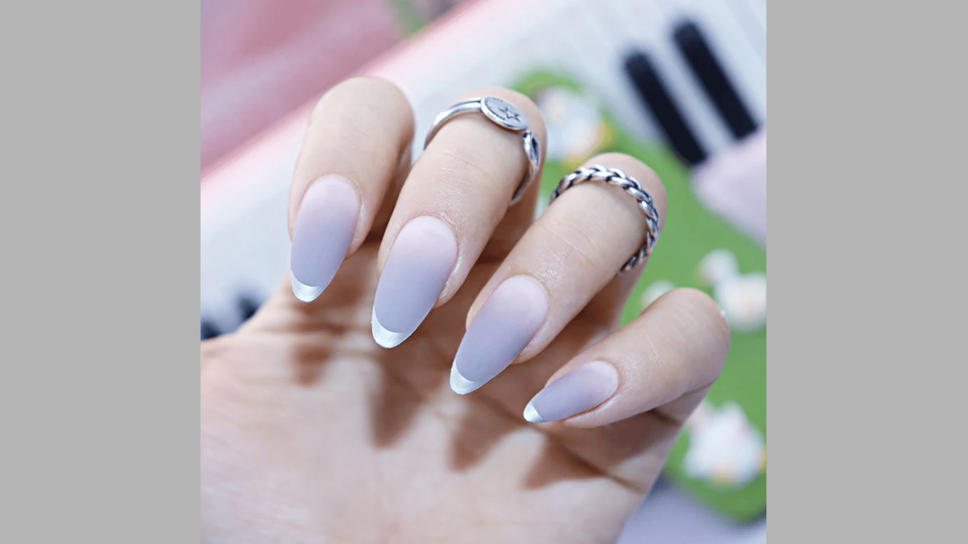 Matte Lavender with Glossy Tips