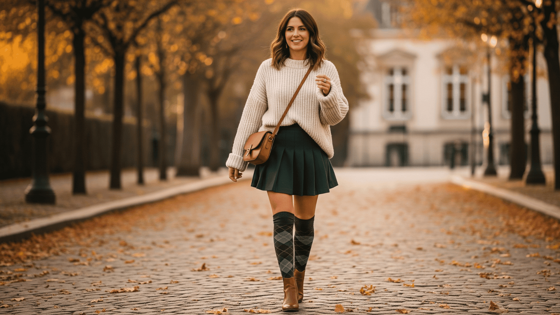 Pleated Mini with Oversized Sweater