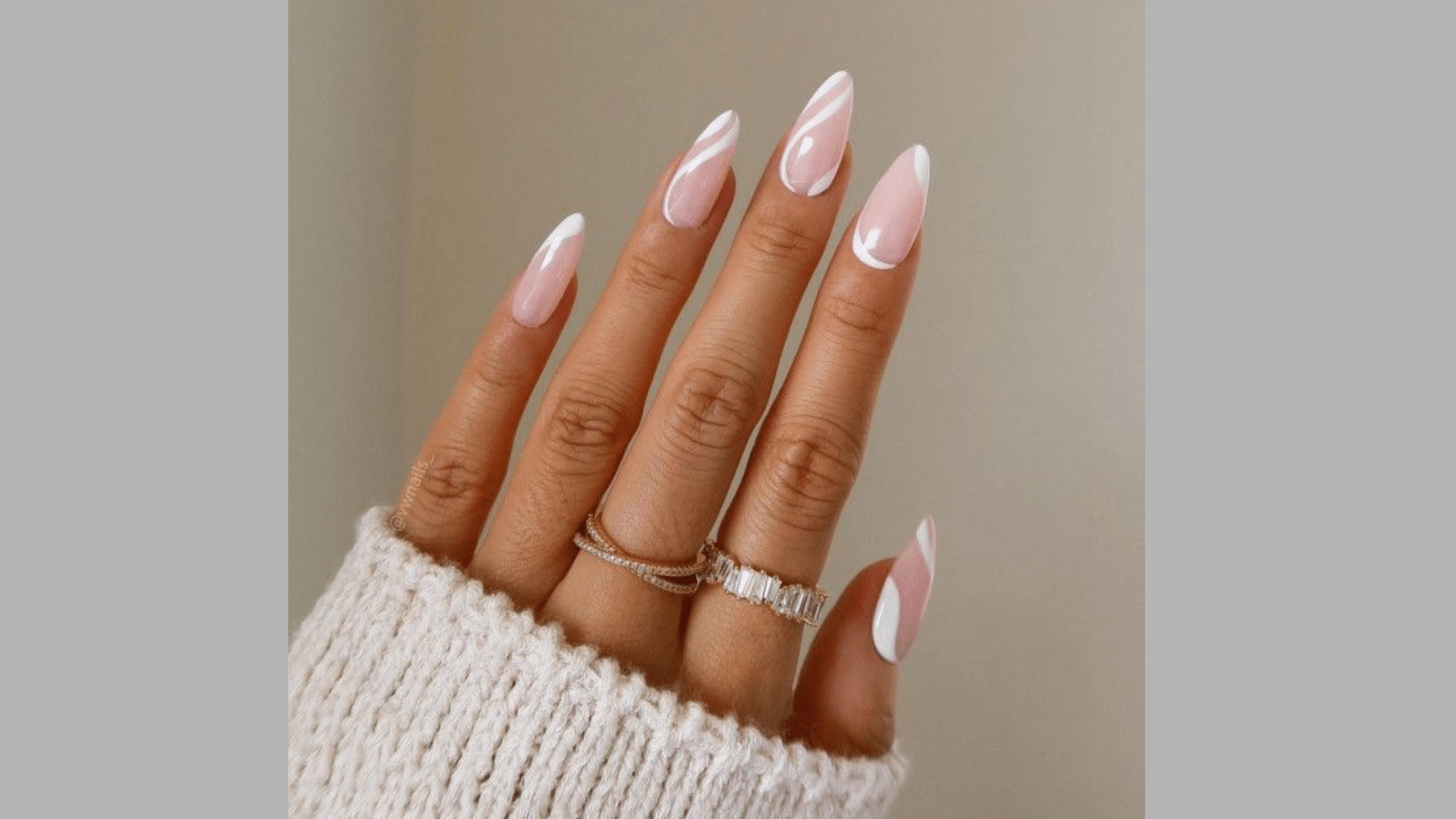 Sheer Beige with White Lines