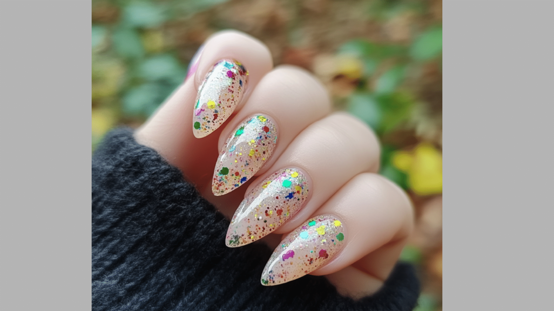 Sheer Nude with Pastel Confetti Dots