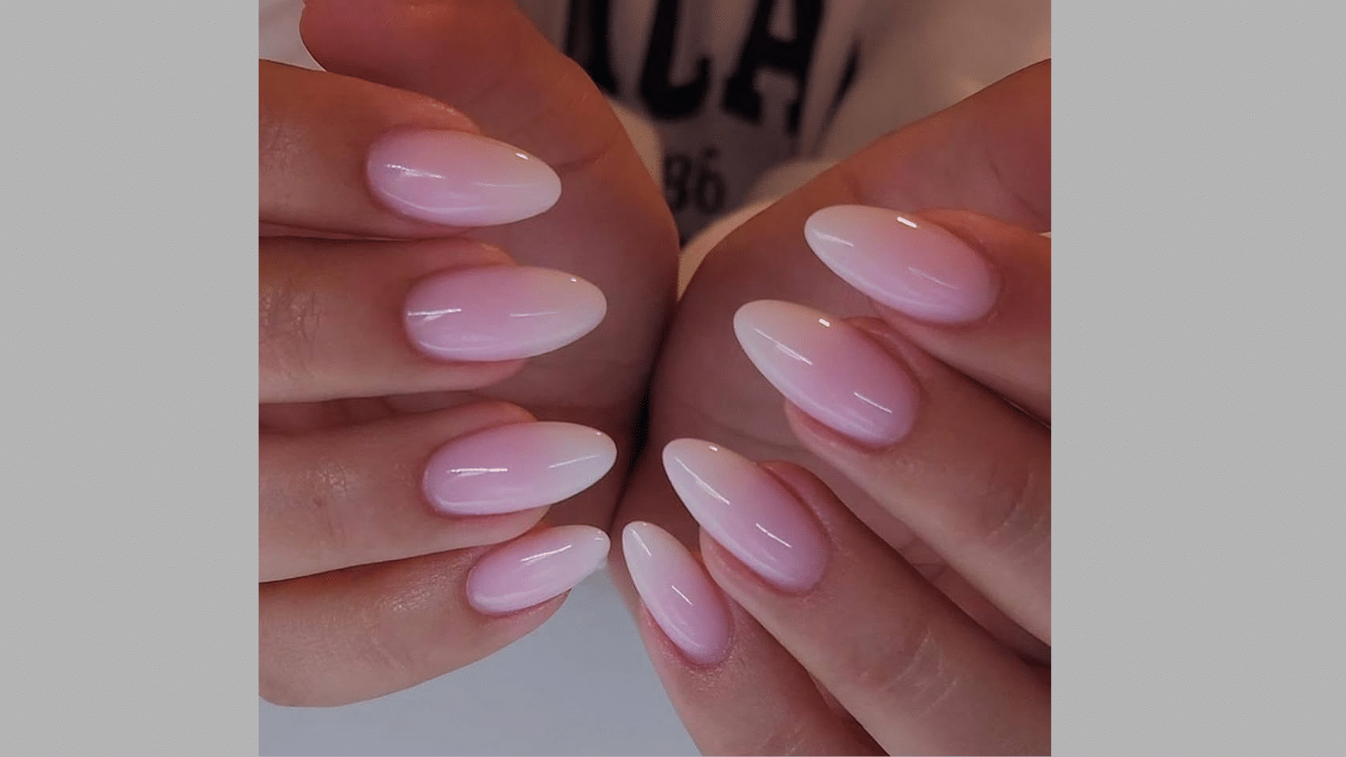 Sheer White with Pink Gradient