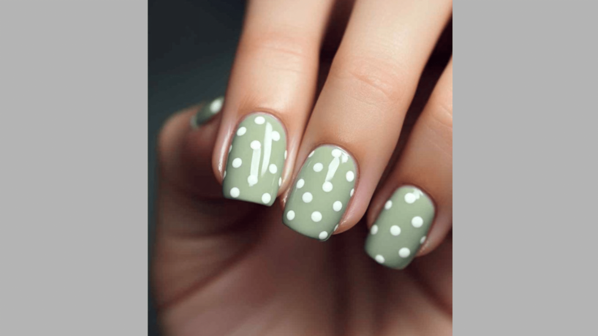 Soft Mint Green with White Dots
