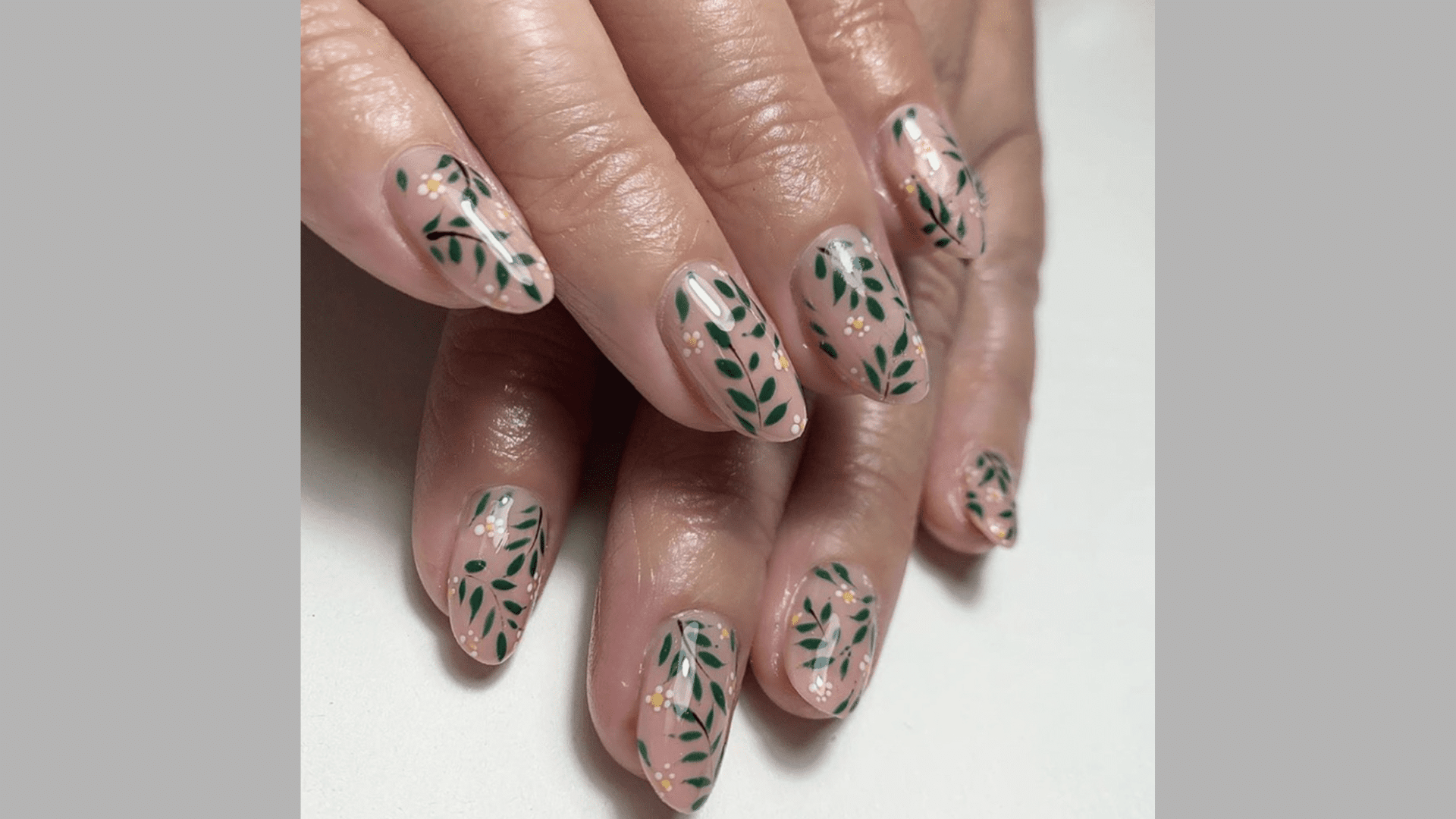 Transparent Nude with Leaf Art