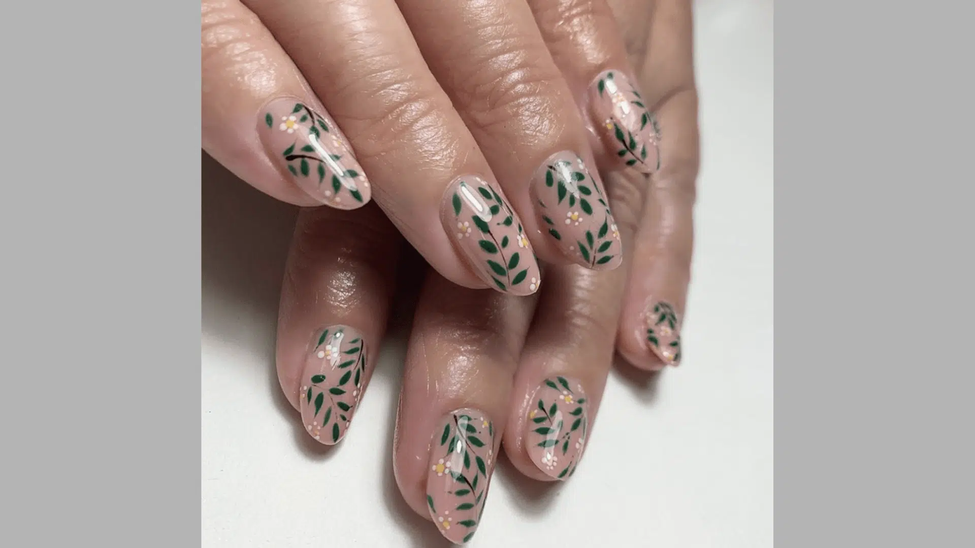 Transparent Nude with Leaf Art