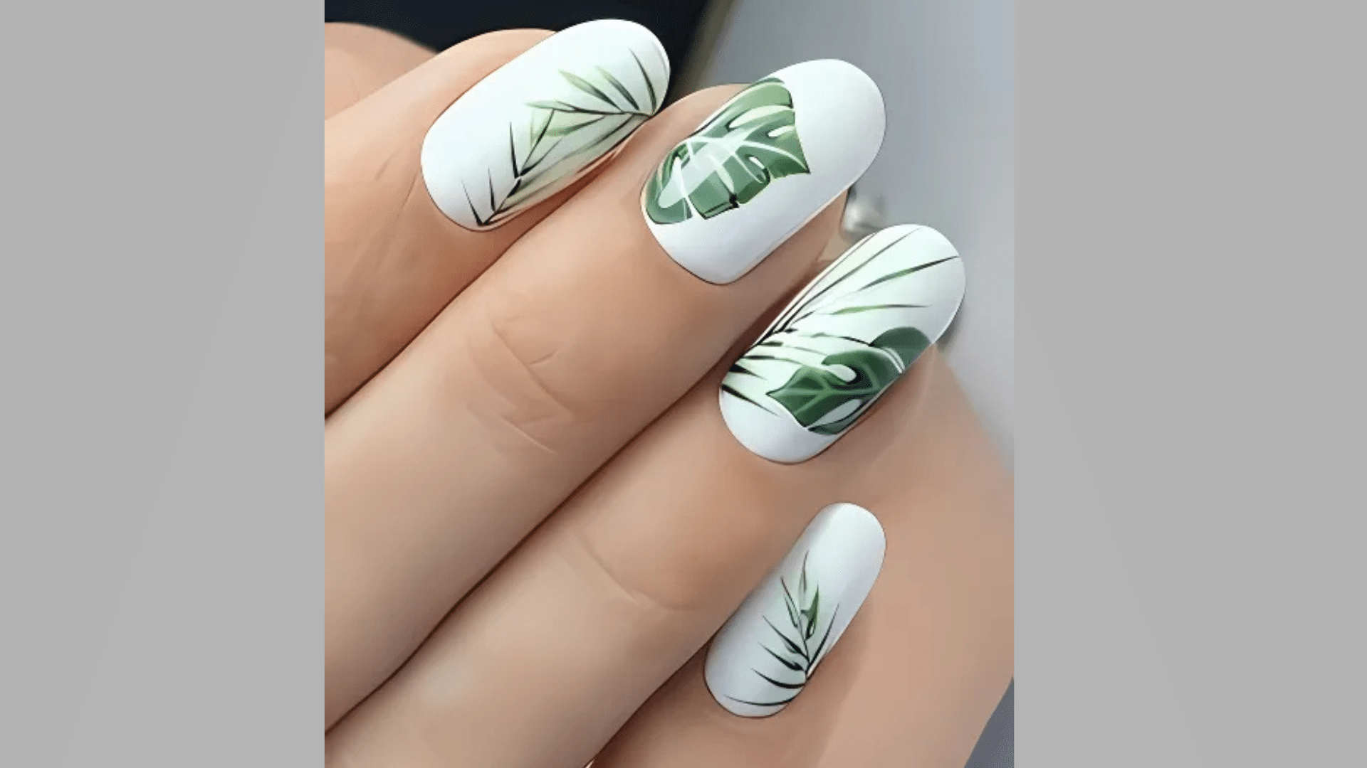 White Base with Green Leaves