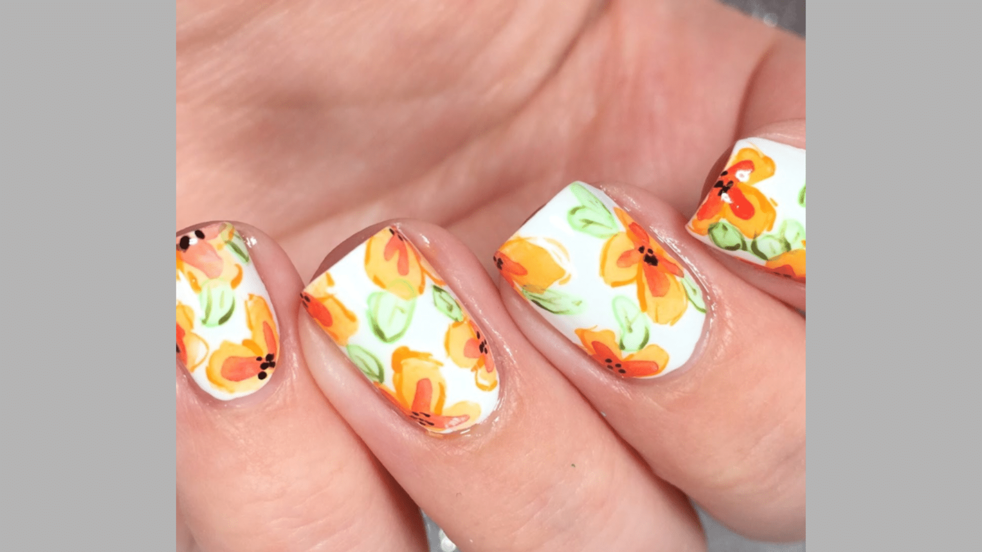 White Base with Watercolor Flowers