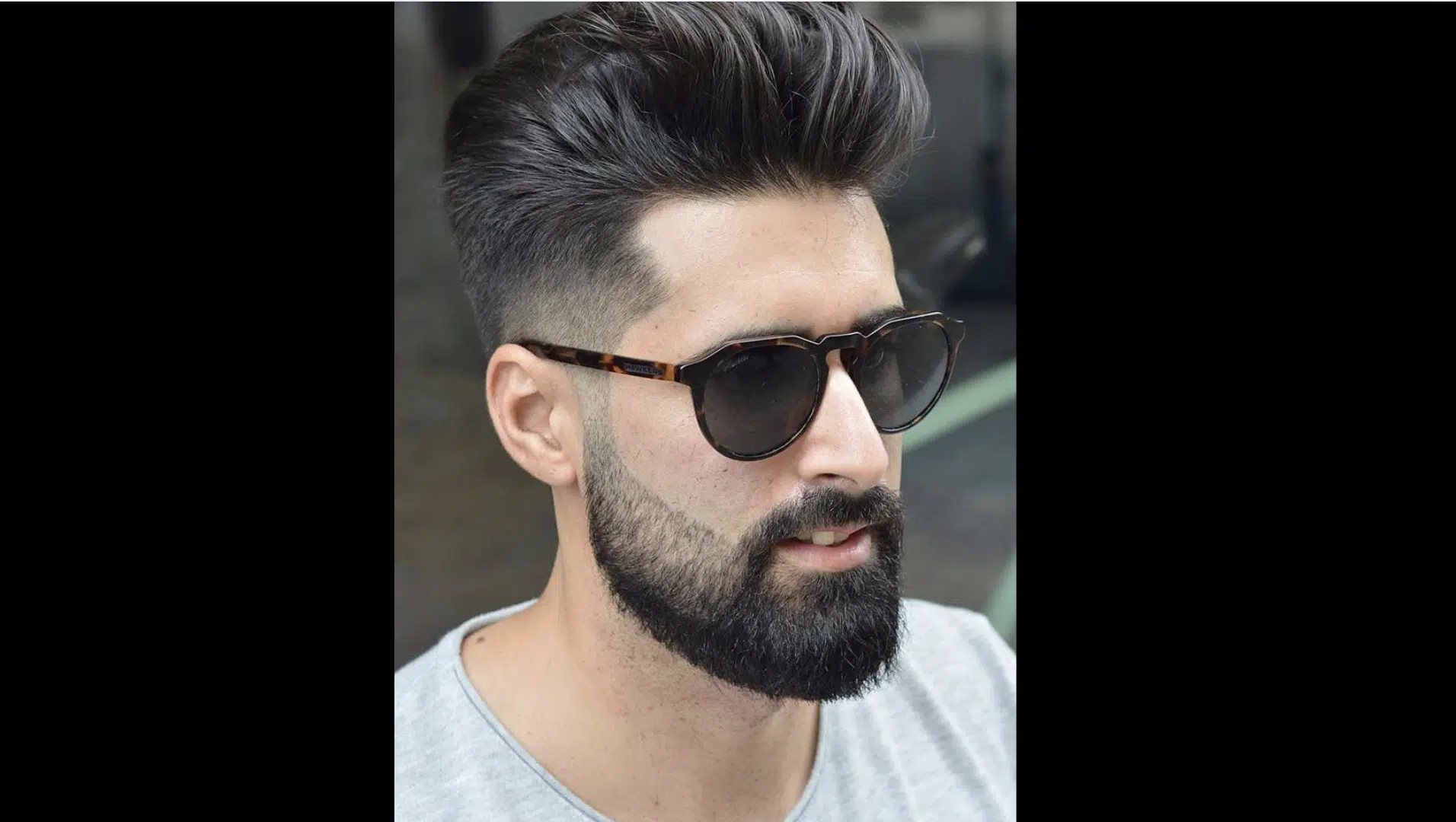 haircuts for thick hair Pompadour with Beard