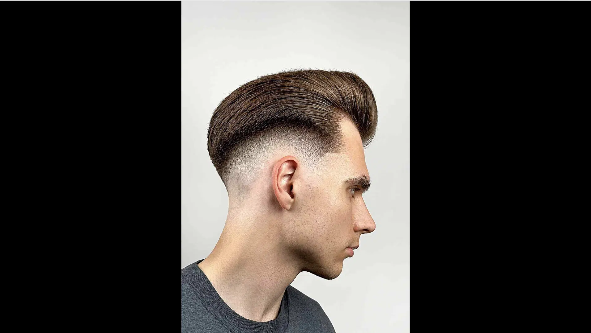 haircuts for thick hair men High Fade with Pompadour