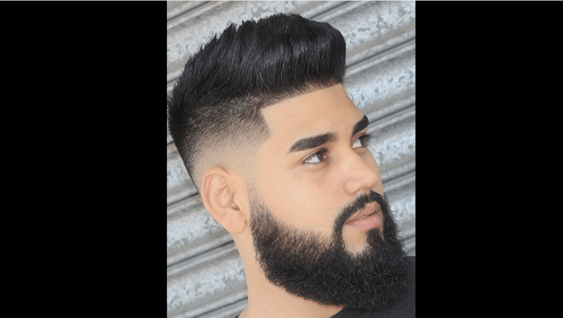 haircuts for thick hair men Medium Fade with Beard