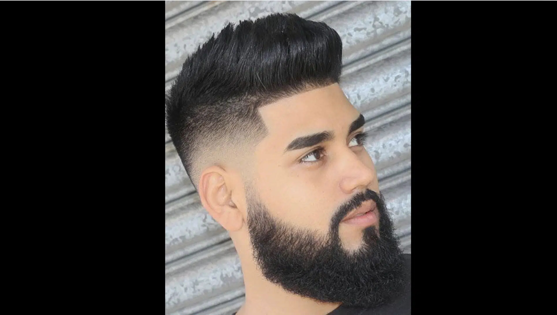 haircuts for thick hair men Medium Fade with Beard