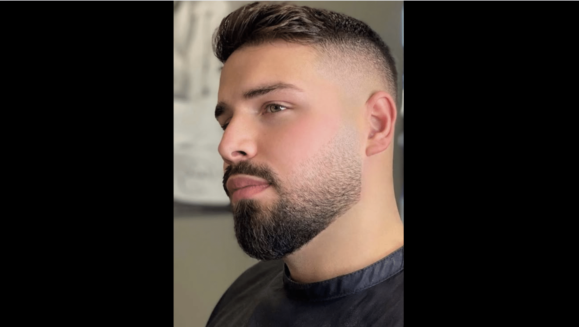 haircuts for thick hair men Short Beard & Clean Fade