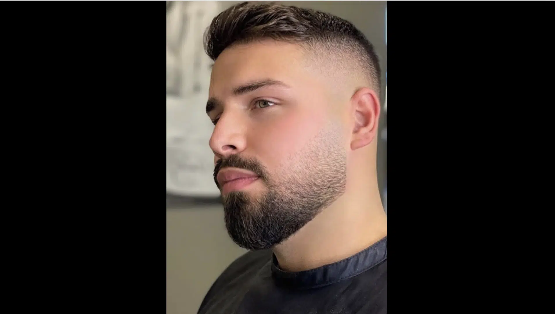 haircuts for thick hair men Short Beard & Clean Fade