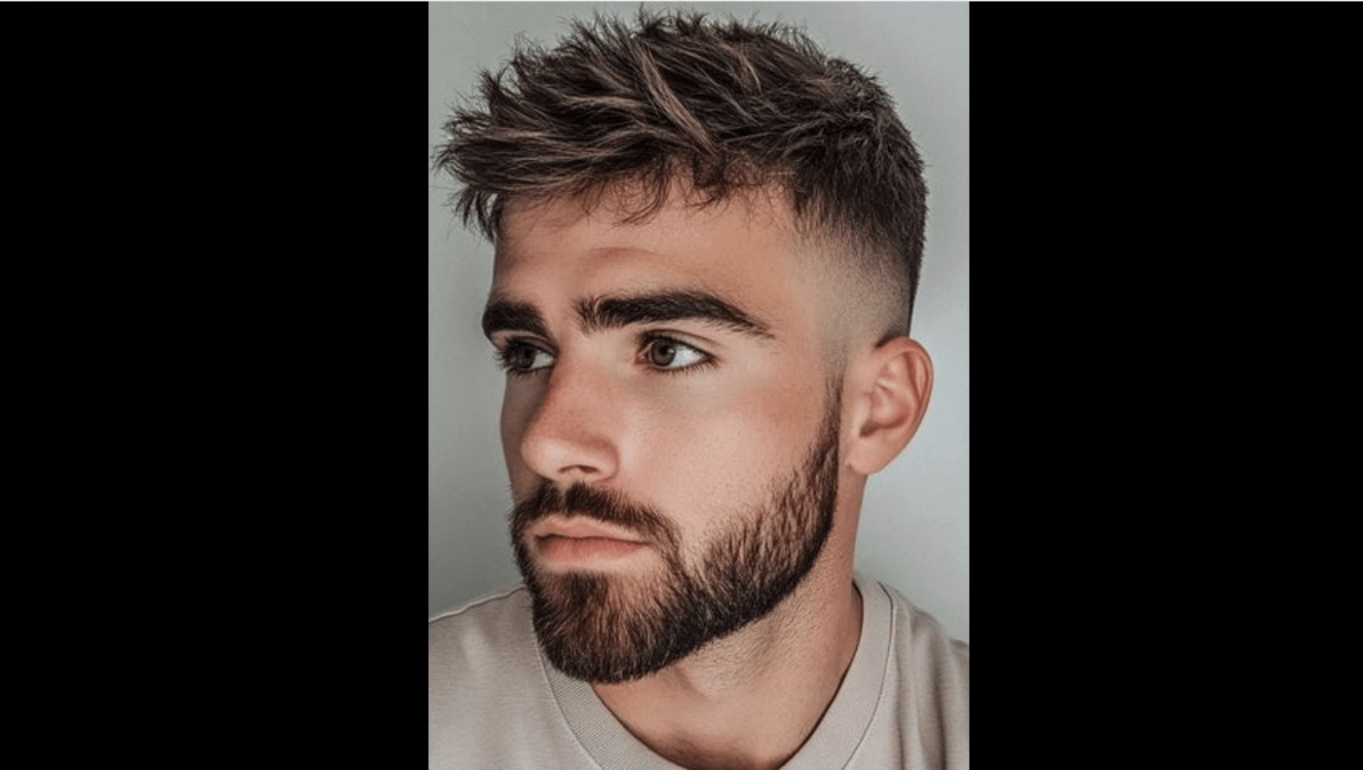 haircuts for thick hair men Textured Top & Stubble