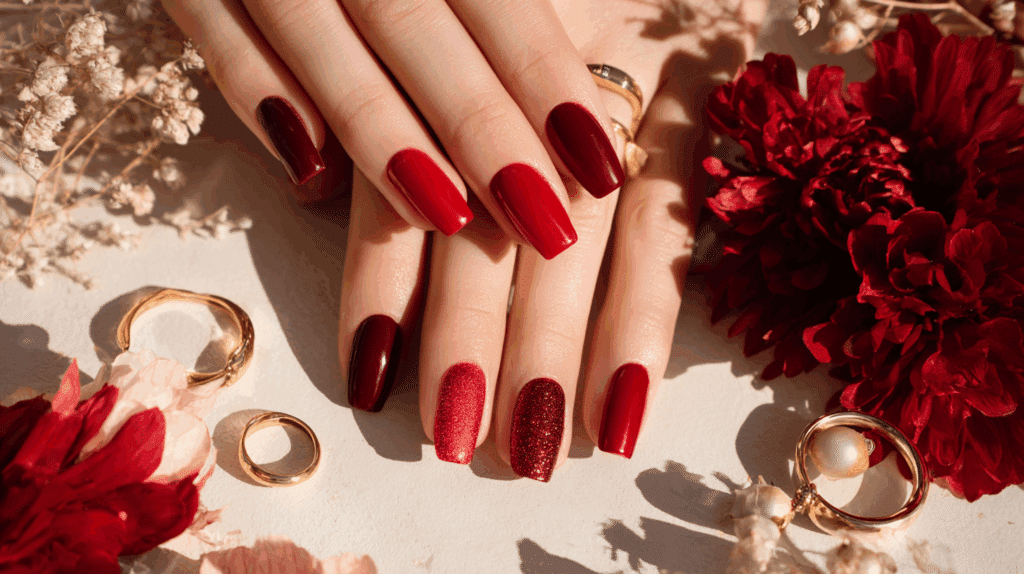 red nails ideas featured image