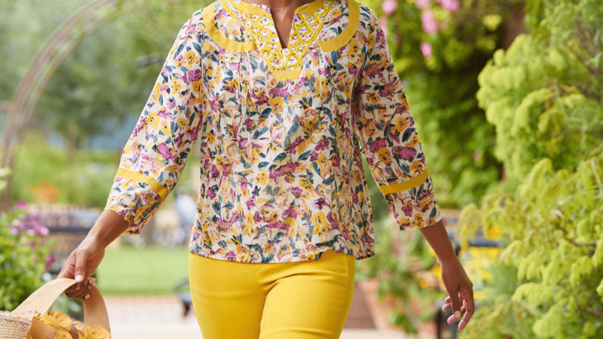 Floral Top with Sandals