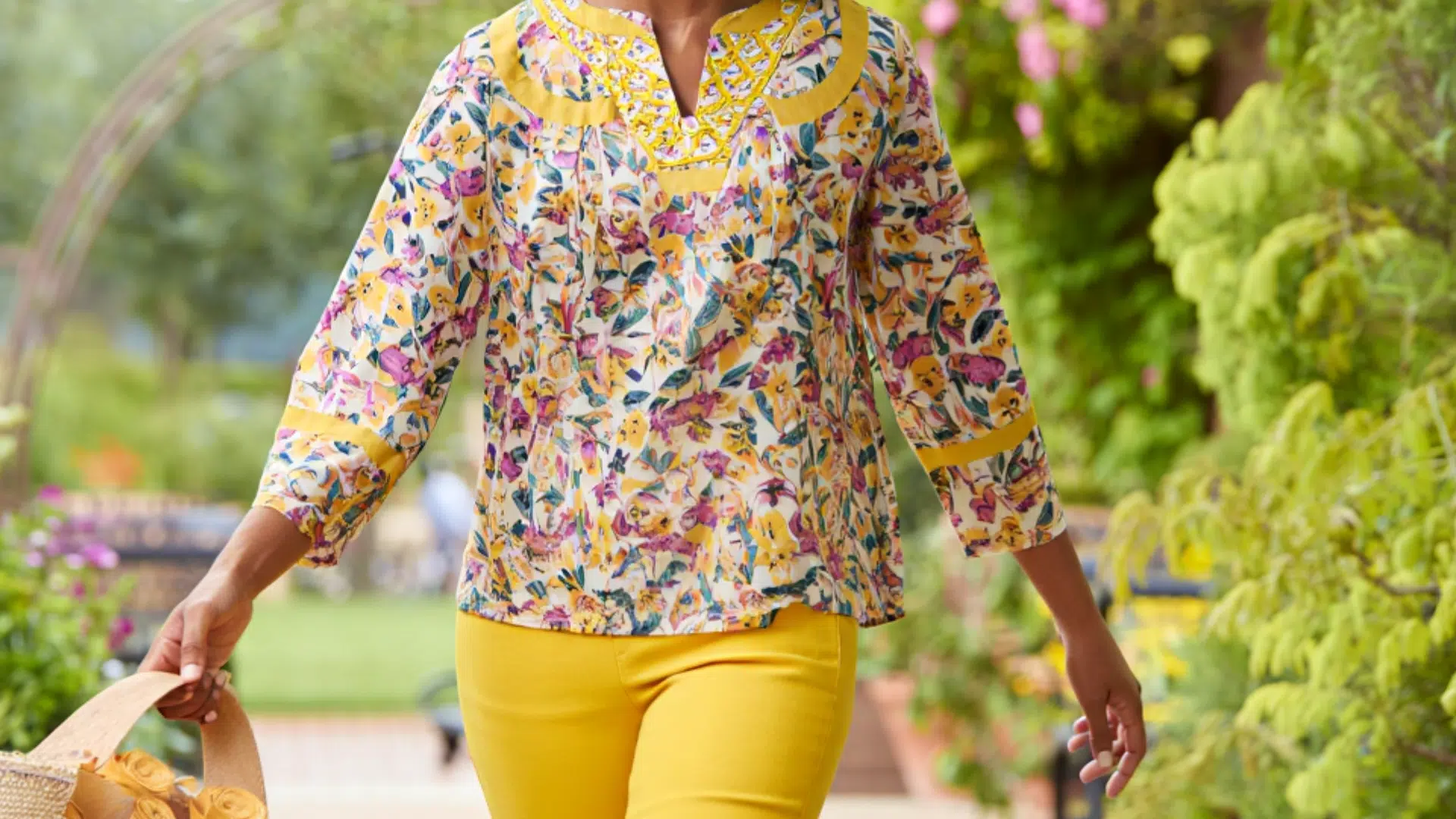 Floral Top with Sandals