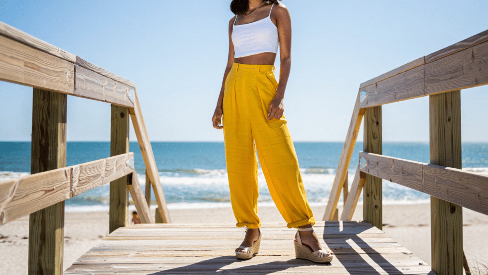 White Crop Top with Espadrilles